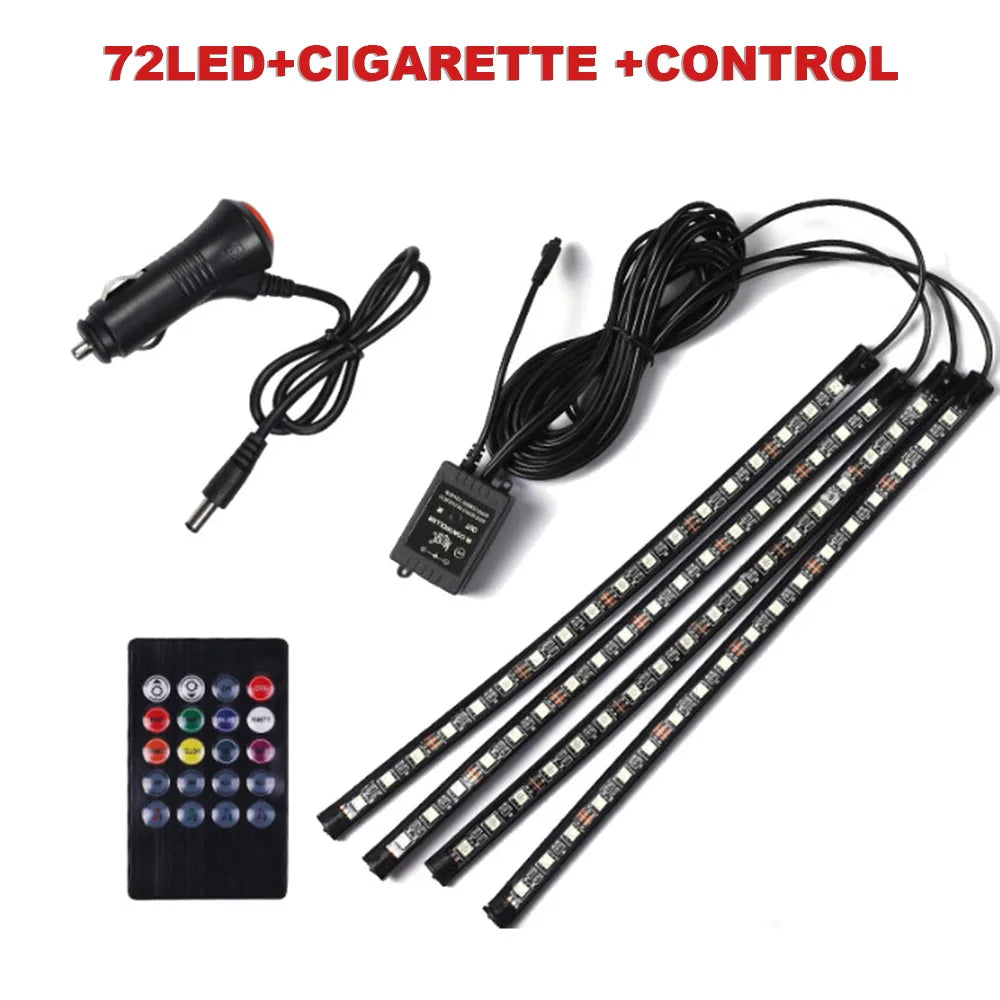 72/48/36 LED RGB Ambient Foot lighting With USB/Cigar/App