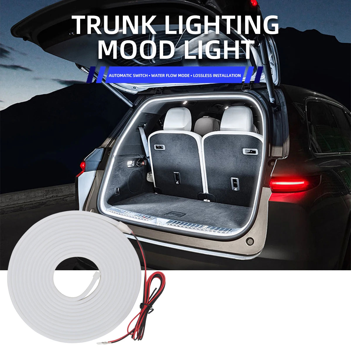 LED Trunk Ambient Light Strip Silicone Atmosphere Light
