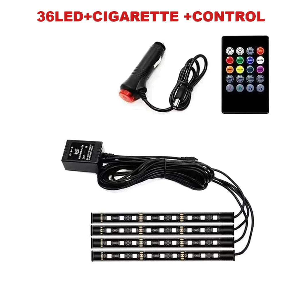 72/48/36 LED RGB Ambient Foot lighting With USB/Cigar/App