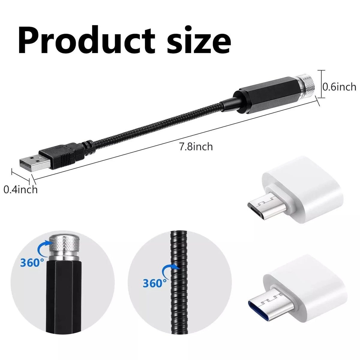 USB Powered Galaxy Star Projector Lamp for Car Roof Or Room Ceiling