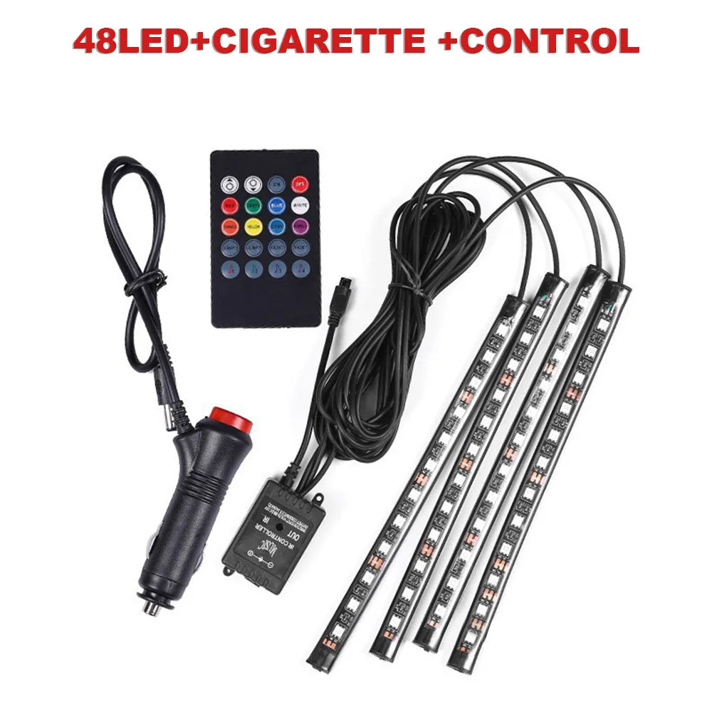 72/48/36 LED RGB Ambient Foot lighting With USB/Cigar/App